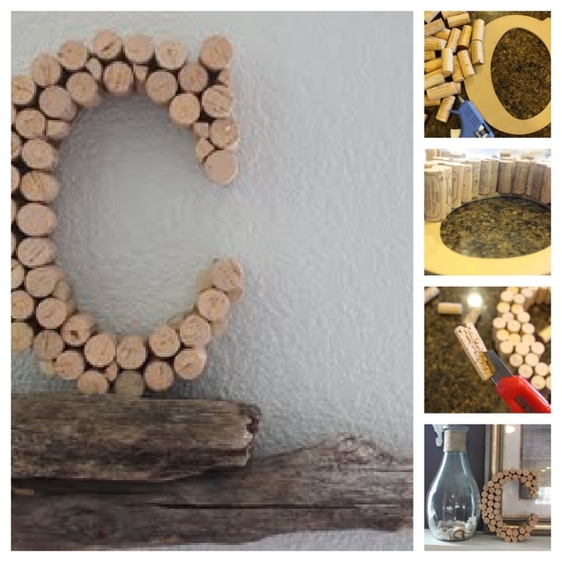Cork letters! A presentation worthy wine cork craft- put it on the mantle!