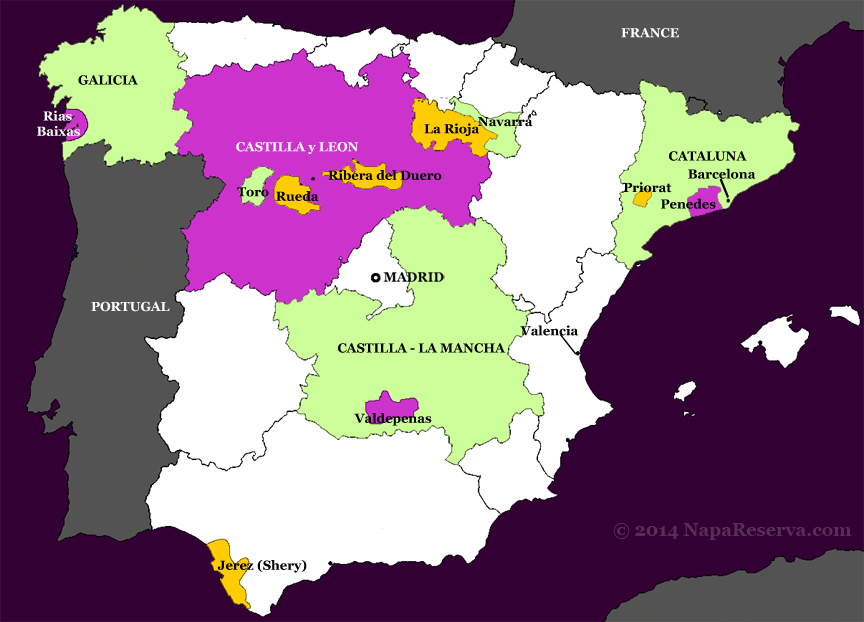 spanish wine DO map