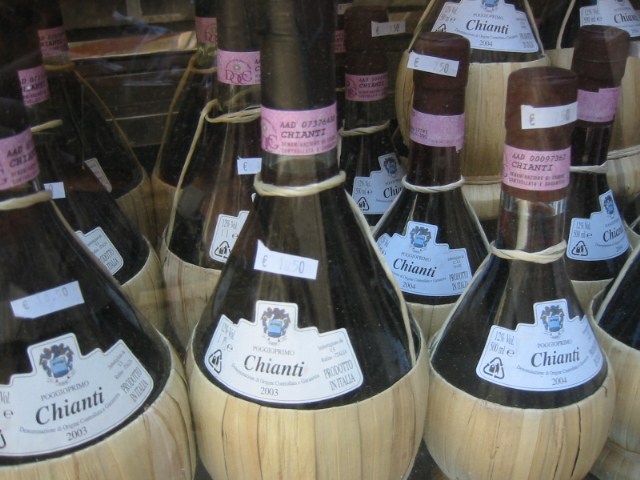 Although rarely seen today, old school Chianti was closer to jug wine and came n large bottles wrapped with a straw basket.